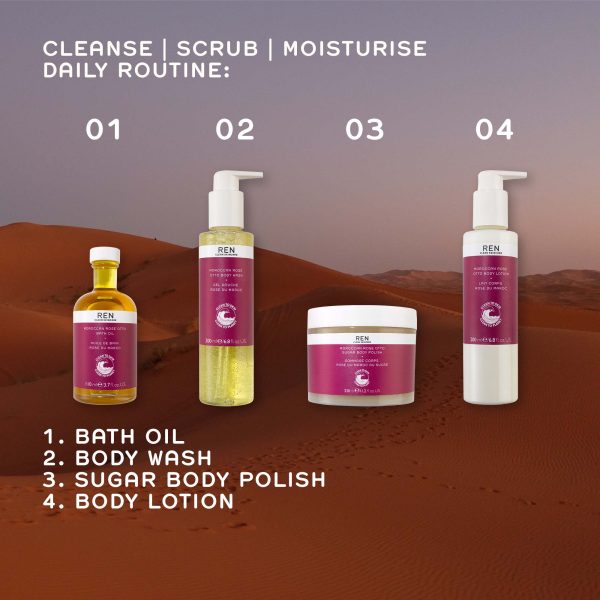 Ren Moroccan Rose Otto Sugar Body Polish 330ml - Image 5