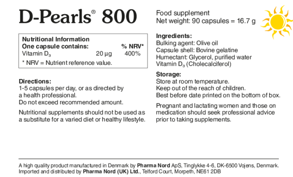 Pharma Nord D-Pearls 800IU 90 Capsules - Image 2