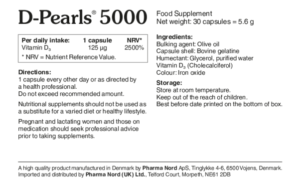 Pharma Nord D-Pearls 5000IU 30 Capsules - Image 2