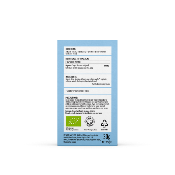 Mushrooms For Life Organic Chaga 60 Capsules - Image 2
