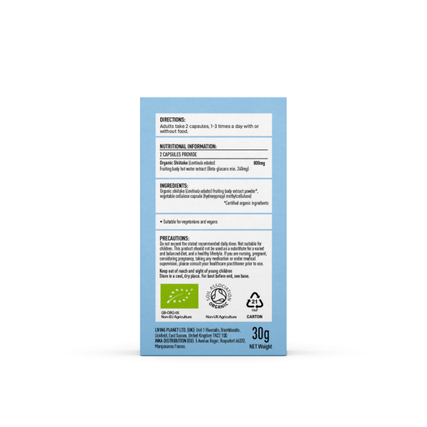 Mushrooms For Life Organic Shiitake 60 Capsules - Image 2