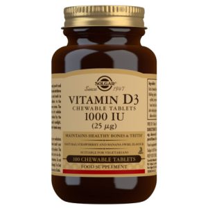Solgar Vitamin D3 1000 IU 100 Chewable Tablets