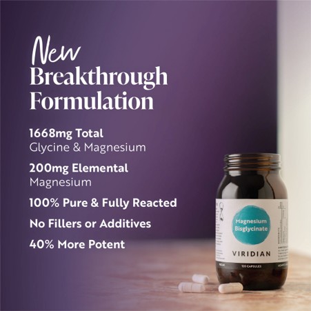 Viridian High Potency Magnesium Bisglycinate 60 Capsules - Image 2