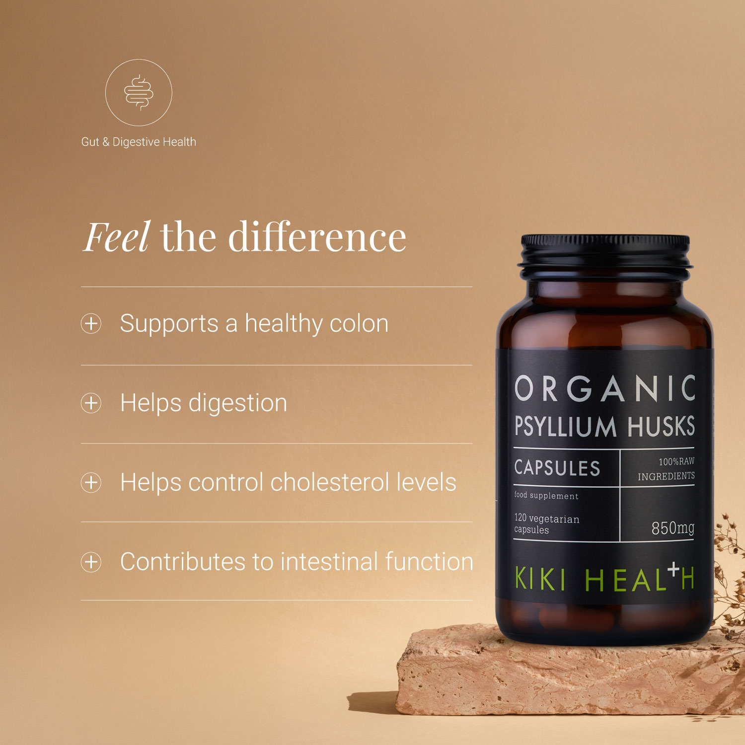 KIKI Health Organic Psyllium Husks 120 Vegicaps - Image 6
