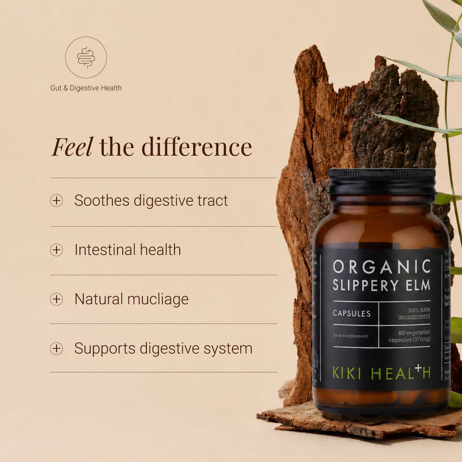 KIKI Health Organic Slippery Elm 60 Vegicaps - Image 4
