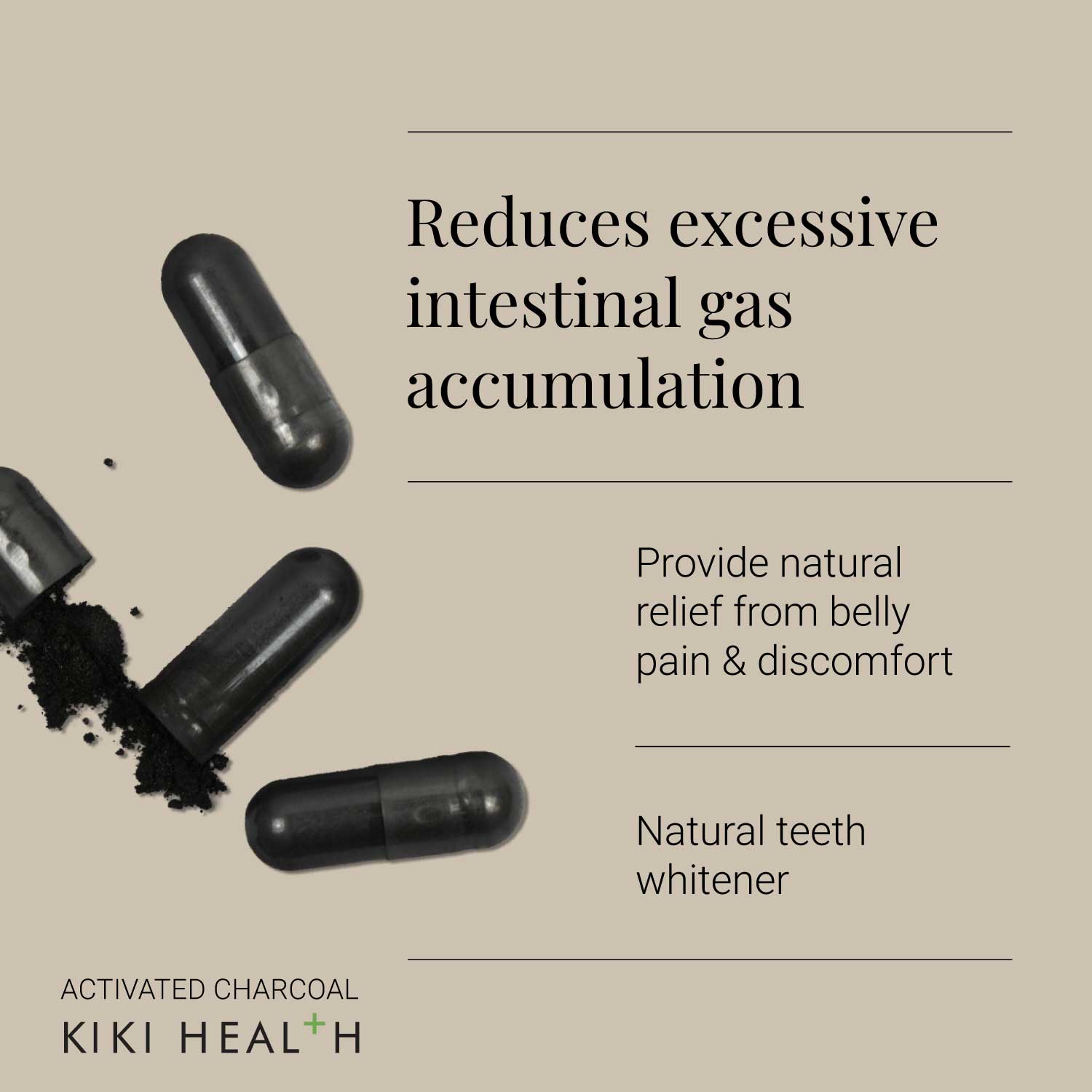KIKI Health Activated Charcoal 50 Vegicaps - Image 6
