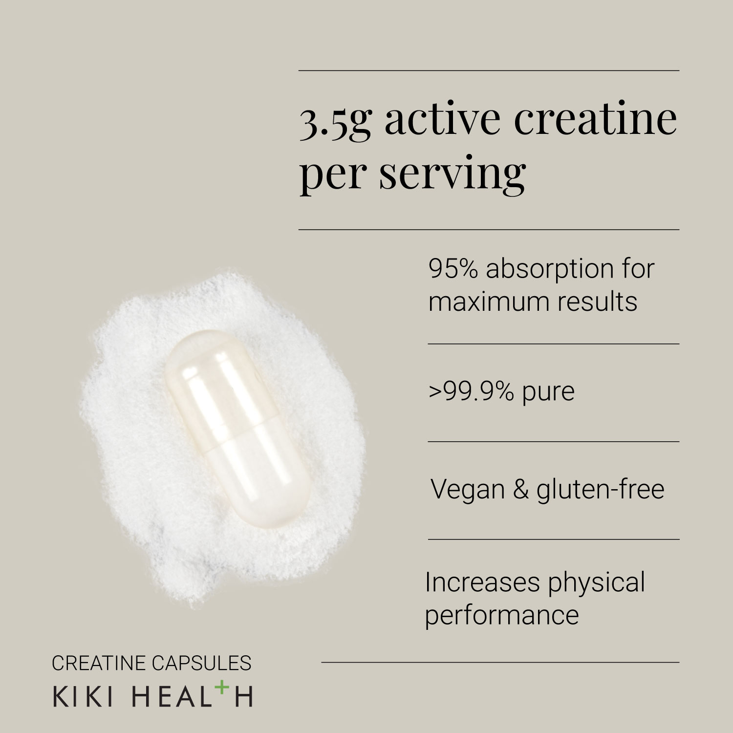KIKI Health Creatine 120 Vegicaps - Image 7