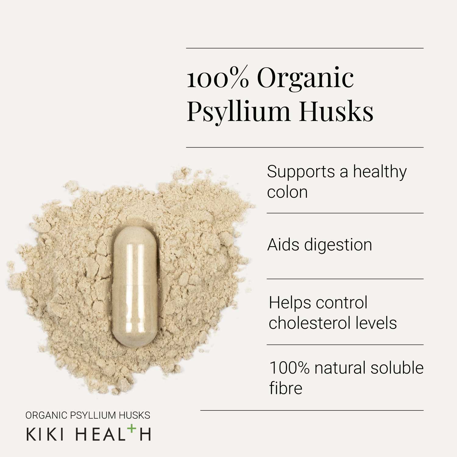 KIKI Health Organic Psyllium Husks 120 Vegicaps - Image 8