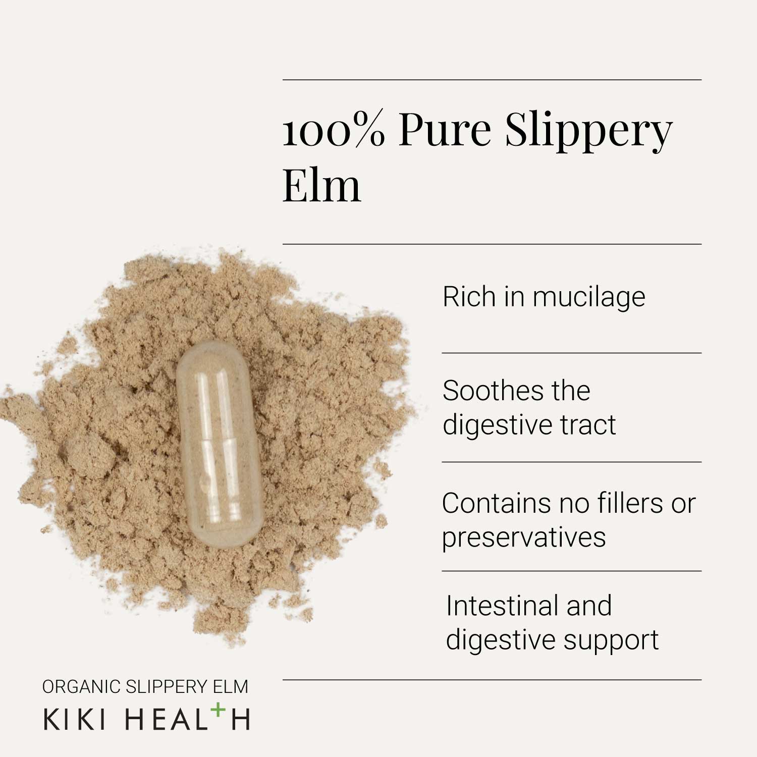 KIKI Health Organic Slippery Elm 60 Vegicaps - Image 5